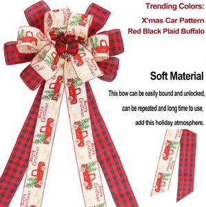 Pita Natal Besar Bermotif Kotak-Kotak Merah dari Kain Goni untuk Dekorasi Dinding, Pagar, dan Puncak Pohon Natal, untuk Dekorasi Natal 2027 - Product Image 4