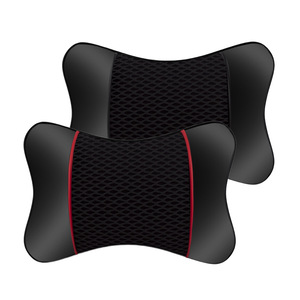 Almohada para reposacabezas de coche con soporte para el cuello de cuero PU y malla transpirable para todas las estaciones, ajuste universal - Product Image 2