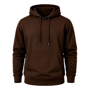 Sweat-shirt à capuche pour homme en coton biologique écologique, durable et minimaliste, uni, avec poche et cordon de serrage, vente en gros - Product Image 1