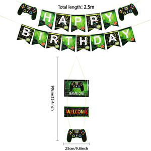<span class=keywords><strong>Set</strong></span> Perlengkapan Dekorasi Pesta Ulang Tahun Bayi Laki-laki Bertema Video Game Controller Nicro New Arrival - Product Image 2