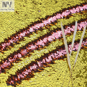 Nanyee-tela Reversible <span class=keywords><strong>de</strong></span> lentejuelas doradas y rosas, 5MM, alta calidad - Product Image 3