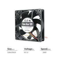 SANYO DENKI San Ace 9G1212H401 120*120*25mm 12V DC 3,72W 0,31A 88CFM 2850rpm Server- und Telekommunikationsgeräte Axialer Kühllüfter