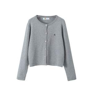 Conjunto de cárdigan de punto para mujer Runqi con camisa blanca y falda plisada negra, conjunto de punto de manga larga de color sólido N8861 - Product Image 2