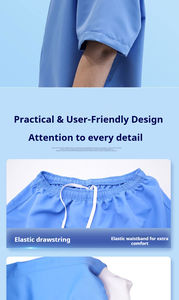 Camisa de Trabajo de Manga Corta Antiestática de Grado Alimenticio, Protección ESD, Bata Desechable de Cuello Redondo No Tejida para Fábricas de Procesamiento de Alimentos - Product Image 4