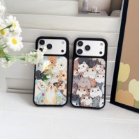 Coque de téléphone avec dessin animé de chiot mignon, housse de protection antichoc, compatible avec 13 14 15 16 17 Pro Max Plus