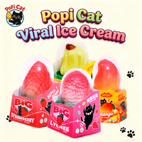 Pabrik PoPI CAT Es Krim Bentuk 3D Rasa Stroberi Segar, Pisang, Mangga, Leci, Camilan Beku