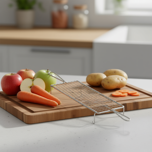 Rallador de alimentos crudos Metaltex Grid de acero inoxidable, utensilio de cocina para frutas y verduras - Product Image 3