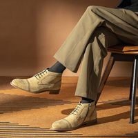 Sepatu Bot Kulit Anti Air Pria Terbaru, Tali, Hangat, Musim Panas Gugur Dingin, Nyaman, Modis, Kasual, Penambah Tinggi