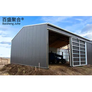 Prefab Garage Metal Building Prefabricated Steel Structure Warehouse Heat Insulated Shed Galvanized Space Frame Modular House