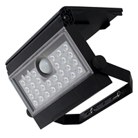 Lampe murale solaire IP65 étanche, lampe de sécurité LED extérieure avec capteur de mouvement PIR, angle réglable, design pliable type ordinateur portable