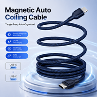 Câble magnétique USB-C 240W USB 2.0 5A à charge rapide, blindé et tressé pour ordinateur/ordinateur portable, câble de données Type-C OEM ODM 1m