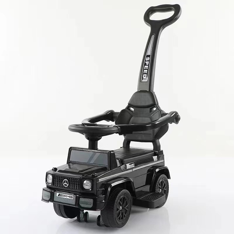 Garde-corps noir + poignée de poussée avec roues pivotantes