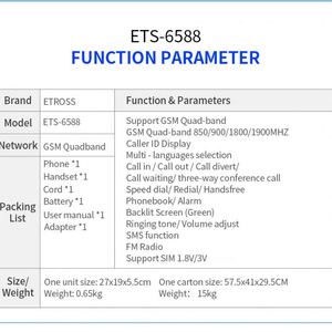 โทรศัพท์ไร้สายระบบ GSM แบบตั้งโต๊ะ - Product Image 2