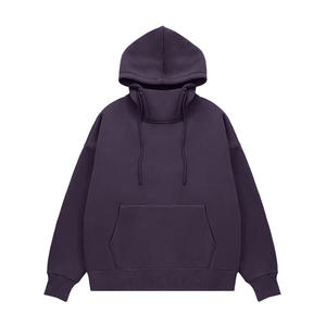 Sweat à capuche de prévention du vent en coton de qualité supérieure Poids lourd 400gsm Surdimensionné Unisexe Streetwear Pull à capuche pour hommes - Product Image 4