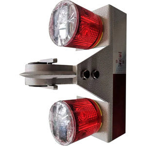 Luz de Señalización LED Solar de Doble Cabezal, Intermitente Roja, Montaje en Suelo, IP65, Material Plástico, Sin Sonido, Advertencia de Tráfico - Product Image 3