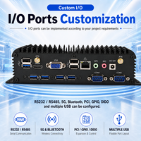Ordinateur industriel sans ventilateur, mini PC 6 USB, Intel I3 I5 I7 J1900 N100, IP65, large plage de température, VGA, RS232, OEM, ODM, personnalisé