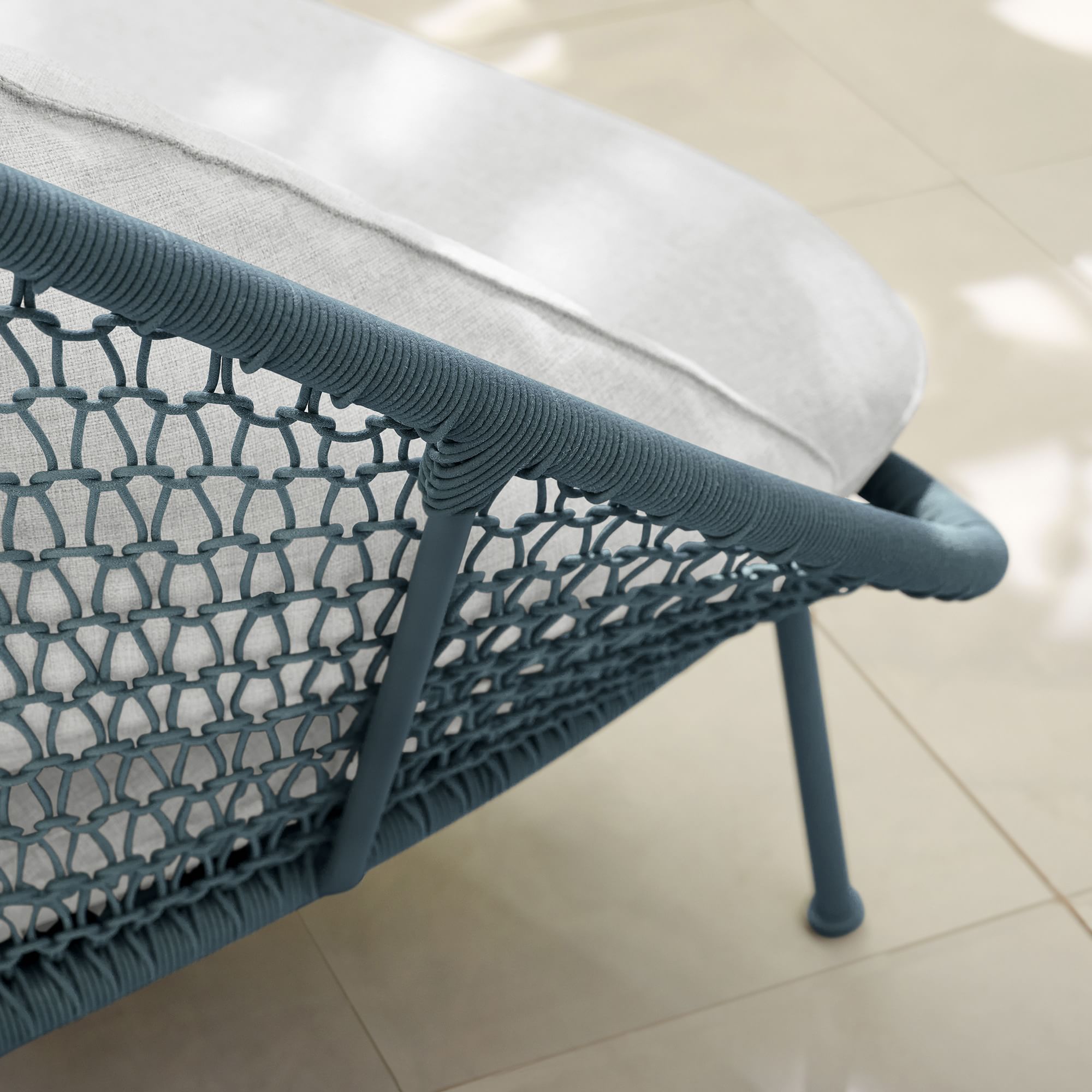 Modern Outdoor Waterproof Seats Patio Aluminium Rope Sofa Chair Set Garden Furniture