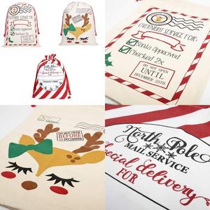 <strong>Christmas</strong> Santa Sacks <strong>Large</strong> Size 24.8 by 17.7 Inch Personalized Burlap Cotton Xmas <strong>Gifts</strong> <strong>Bags</strong> with Drawstring for Kids - Product Image 3