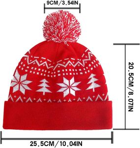 Party Gift <b>Red</b> Winter Skull 3D Embroidery Beach Xmas Deer Knitted Merry Christmas Beanie Hat - Product Image 5
