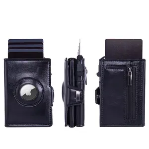 Portafoglio AirTag tecnologia RFID porta carte di credito portafogli minimalisti con vano monete blocco porta carte slim