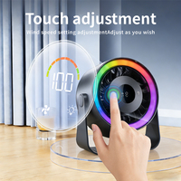 Ventilador de Mesa Turbo, Recargable por USB, 4000mAh, 100 Velocidades, Pantalla Digital, Ultra Silencioso, Pequeño, para Hogar, Oficina, Circulador de Aire, Ventilador de Escritorio