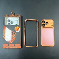 Coque de téléphone de conversion avec cadre de protection couleur originale pour iPhone 18 17 16 15 Pro Max, avec cadre d'objectif en métal dépoli et coque arrière avec logo