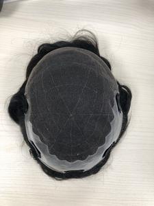 Prothèse capillaire pour homme Q6 Style, en dentelle française, avec ligne de cheveux naturelle, 5 clips, 100% cheveux humains indiens, 6 pouces, texture 38 mm, densité 90%-130% - Product Image 4