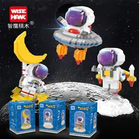 Figuras de ação de astronauta para crianças, figuras de ação, blocos de construção, incluídos na caixa de exibição, brinquedos infantis criativos para crianças