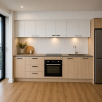Meubles de cuisine à panneaux plats pour les projets de construction d'appartements locatifs et de développement de logements locatifs à long terme