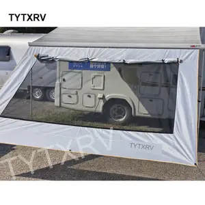 TYTXRVブラウンメッシュサンシェードクロスRVサイドオーニングW2.5 * H2.2MUVブロッカーサンシェードforMotorhome Camping Trailer Caravan Parts