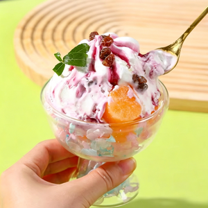 Nouvelle tasse à dessert en verre borosilicate double paroi, avec couvercle hermétique, isolante thermiquement, motif fleur authentique, pour crème glacée et yaourt, design tendance - Product Image 2