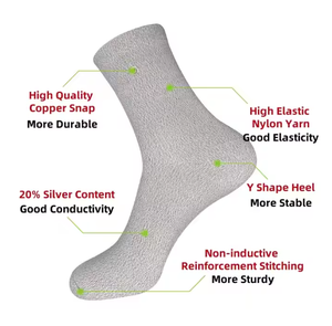 Calcetines de masaje conductivos de fibra de plata para terapia de nervios del pie con conexión a tierra al por mayor de fábrica y calcetines de terapia de estimulación - Product Image 4