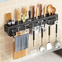 Usine directe organisateur de stockage mural couteau de cuisine cuillère porte-ustensiles support avec porte-serviettes