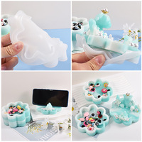 Moule en silicone pour boîte de rangement multicouche en résine DIY, motif fleur à huit pétales, pour pot de rangement