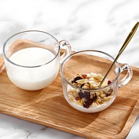Mug Kopi Kustom Grosir, Cangkir Kaca untuk Minum Air, Susu, Teh, Sereal Sarapan dengan Tutup Bambu