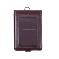 Dompet Kartu Kulit Asli Multi-Kartu Bentuk Kotak & Tempat Kartu Identitas dengan Jahitan Logo Kustom Tersedia