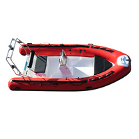 Bateau pneumatique semi-rigide en fibre de verre RIB 430A pour la pêche en haute mer, avec tubes en PVC, couleur personnalisable