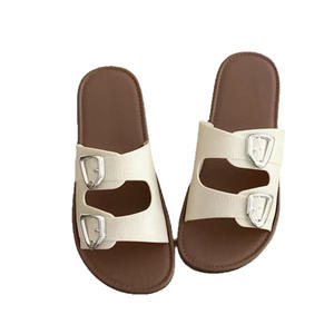 फ्लैट फ्रेंच/कोरियन शैली खुली पैर की अंगुली महिलाओं के ग्रीष्मकालीन बेल्ट बकल फैशन आउटडोर सॉफ्ट एकमात्र pvc ऊपरी और आउटसोल बीच सैंडल - Product Image 5