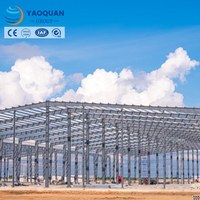 Bâtiment en structure métallique préfabriquée Q355B à grande portée, hauteur de pignon personnalisée, ossature métallique