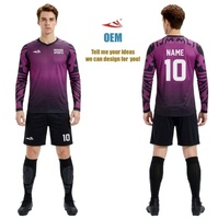 Ensemble d'équipement de gardien de but : Maillot rembourré à manches longues/courtes, pantalon ou pantalon de survêtement, ensemble uniforme de football violet
