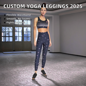 Pantalones de Yoga Personalizados de Alta Calidad para Mujer, Servicios OEM Profesionales, Diferentes Estilos Impresos, Antibacterianos, Cintura Elástica Táctica - Product Image 2