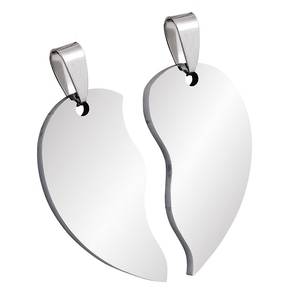 Pendentif Cœur Brisé en Acier, Breloques et Bijoux Raffinés - Product Image 1