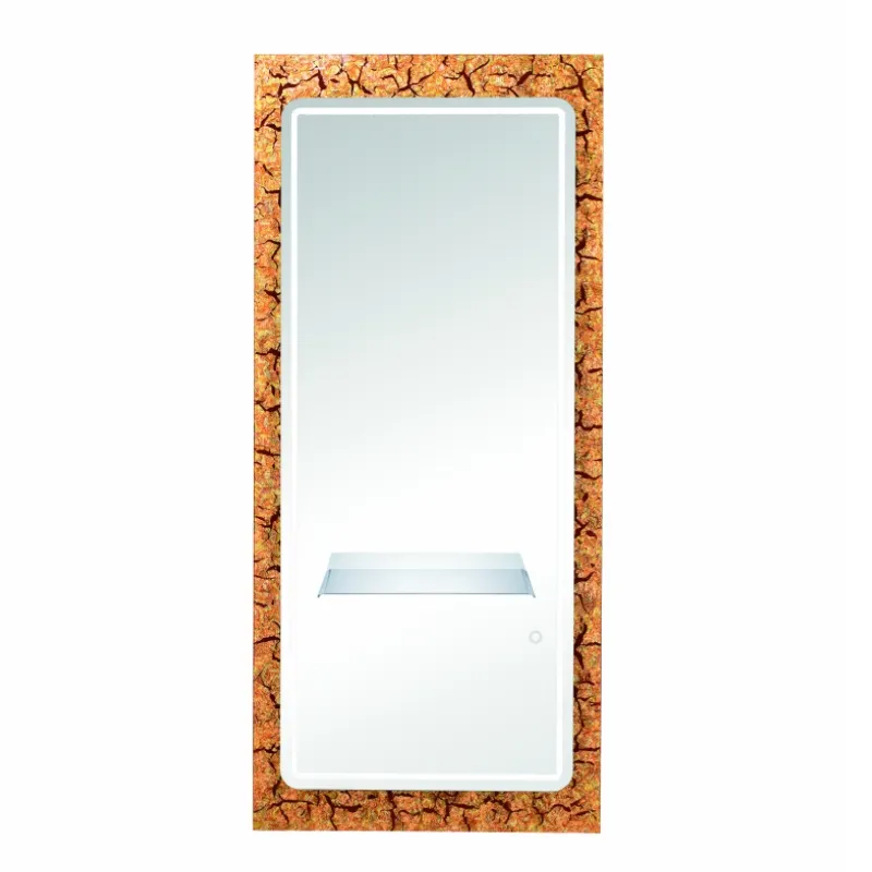 Personalisierte Edelstahl Friseur-Spiegelstation einseitige Salon-Spiegelstation für Barbiergeschäft Möbel