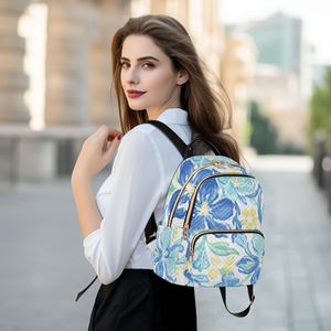 Mochila Acolchada Ondulada al por Mayor para Mujer, Mochila de Viaje de Gran Capacidad con Bolsillo con Cremallera - Product Image 5