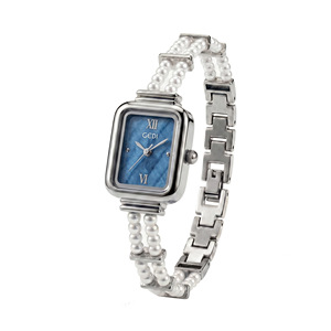 Nouvelle montre bracelet en perles pour femme, cadran en nacre, chiffres romains, double rangée de perles, style délicat, montre-bracelet à quartz - Product Image 5