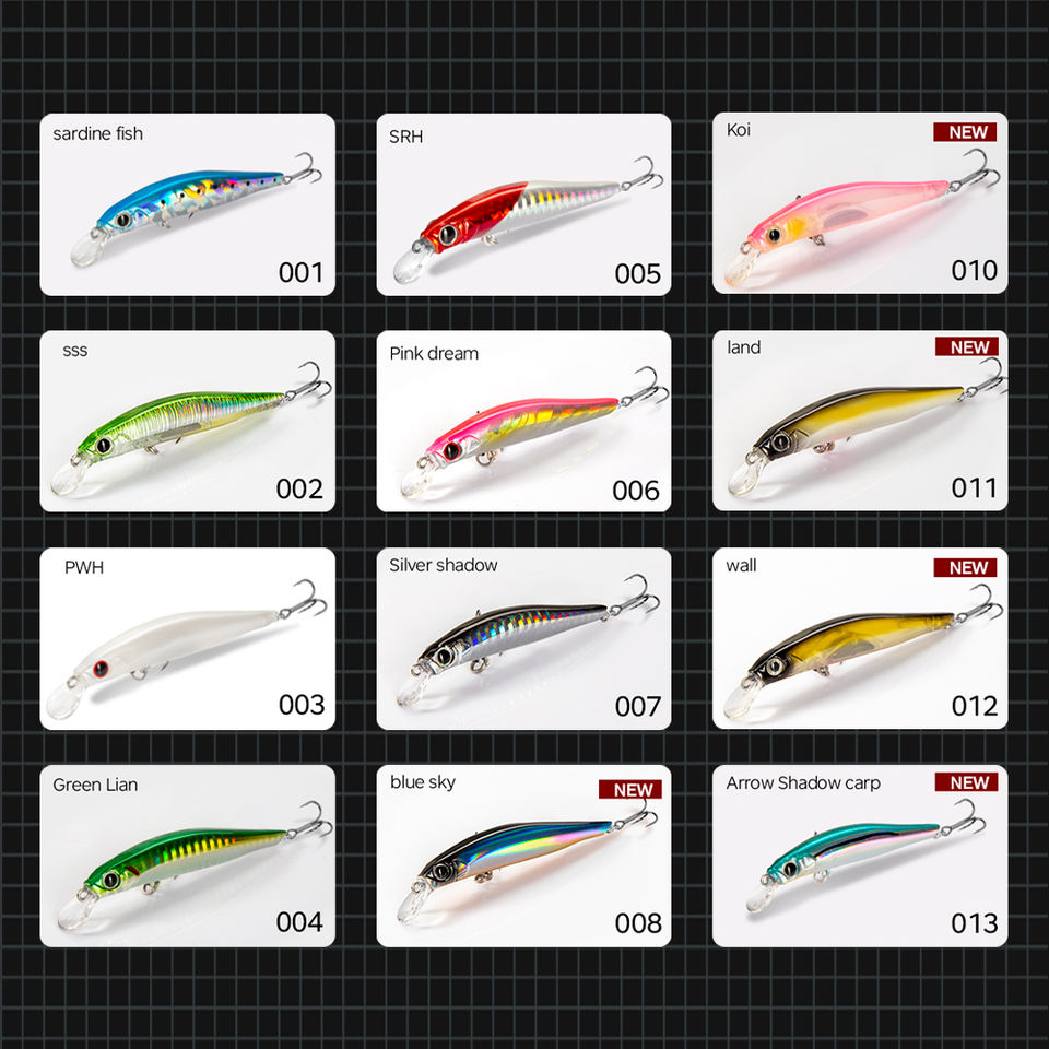 Fishbone Analysis Slide Hunthouse Minnow Lure Long Casting Sinking 70mm/80mm Freshwater Fish ...