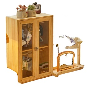 <span class=keywords><strong>Armario</strong></span> de Almacenamiento de Madera, Vitrina para Ropa, <span class=keywords><strong>Armario</strong></span> Colgante para <span class=keywords><strong>Muñecas</strong></span> de Peluche Lafufu, Perchero para Ropa de <span class=keywords><strong>Muñecas</strong></span> Lafufu - Product Image 1