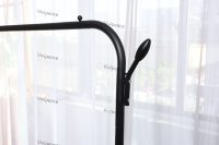 Porte-vêtements en métal, porte-vêtements portable à tige unique pour suspendre les vêtements, porte-vêtements pour chambre à coucher, balcon 43,31 pouces, noir