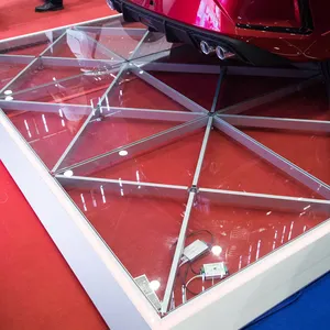 Hot sale branded car trade show exhibition display Glass Floor design event glasses flooring