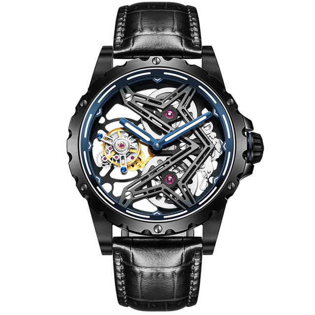 Ideal Knight 6803 Hot Sale Automatic Tourbillon Movement Watches Premium Hollow Stainless Steel Water Resistant Men's Wristwatch